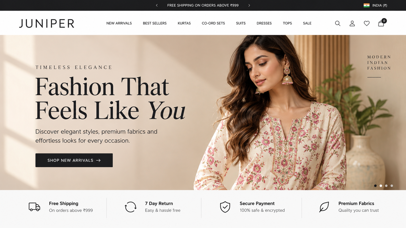 Premium Fashion Store website project