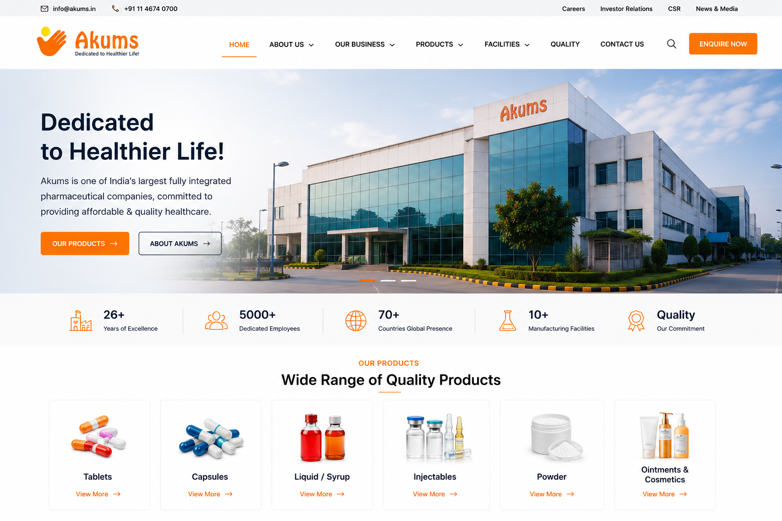 Hospital and healthcare website project