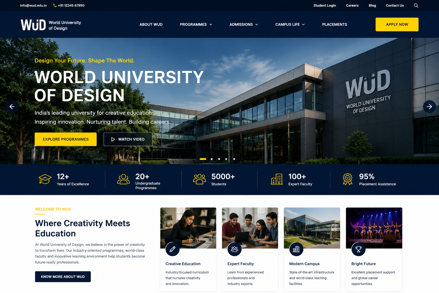 University and education website project